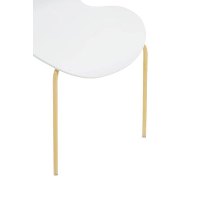 Laila White Dining Chair with Gold Finish Legs