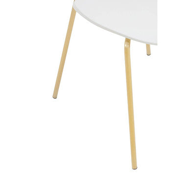 Laila White Dining Chair with Gold Finish Legs