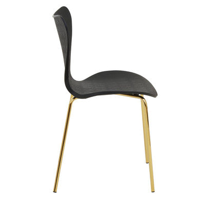 Laila Black Dining Chair with Gold Finish Legs