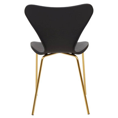 Laila Black Dining Chair with Gold Finish Legs