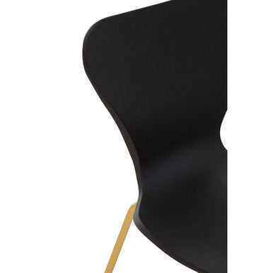 Laila Black Dining Chair with Gold Finish Legs