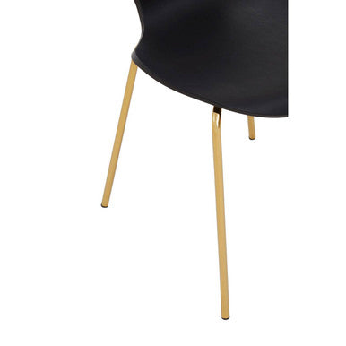 Laila Black Dining Chair with Gold Finish Legs
