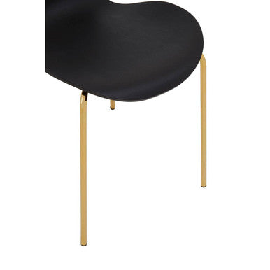 Laila Black Dining Chair with Gold Finish Legs