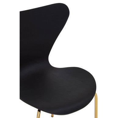 Laila Black Dining Chair with Gold Finish Legs