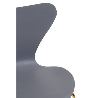 Laila Grey Moulded Plastic Dining Chair with Gold Legs