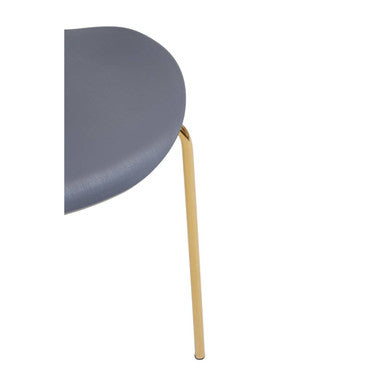 Laila Grey Moulded Plastic Dining Chair with Gold Legs