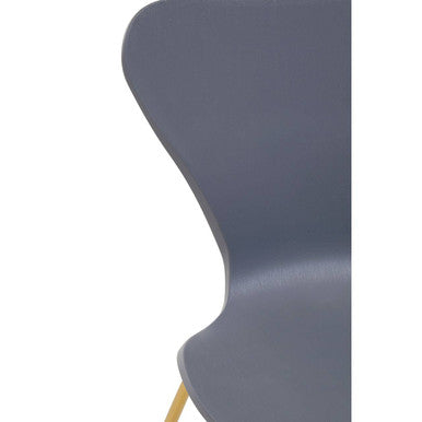Laila Grey Moulded Plastic Dining Chair with Gold Legs