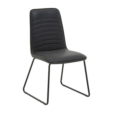 New Foundry Black Leather Effect Dining Chair
