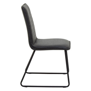 New Foundry Black Leather Effect Dining Chair