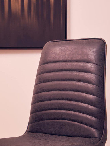 New Foundry Black Leather Effect Dining Chair