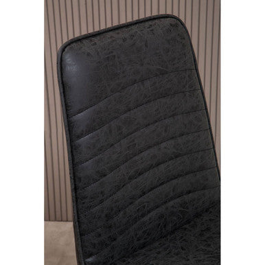 New Foundry Black Leather Effect Dining Chair
