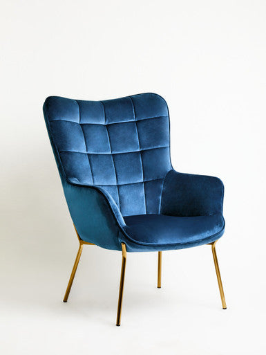 Stockholm Blue Velvet Tufted Chair