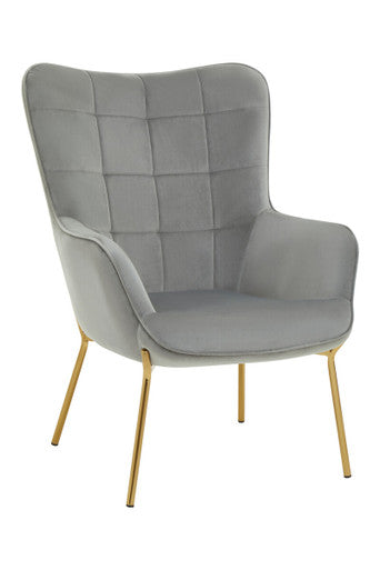 Stockholm Grey Velvet Tufted Chair