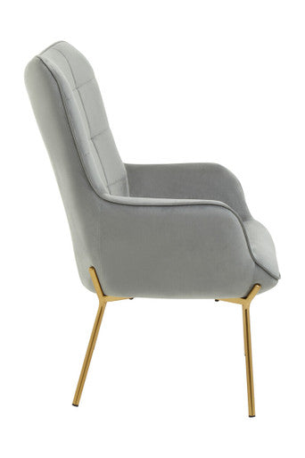 Stockholm Grey Velvet Tufted Chair