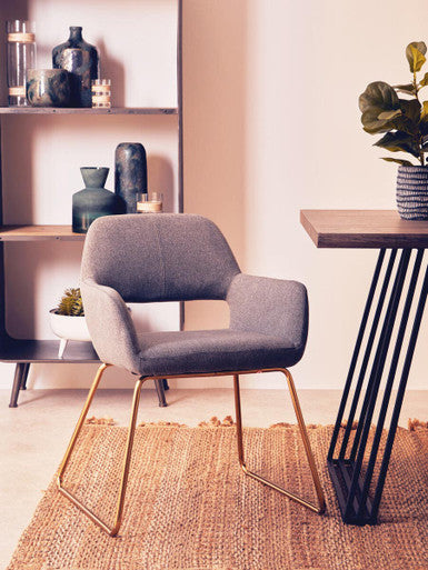 Stockholm Grey Fabric Dining Chair