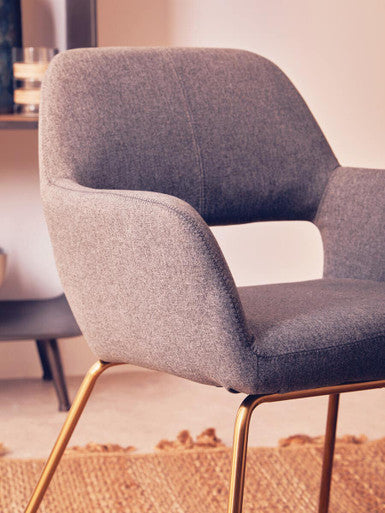 Stockholm Grey Fabric Dining Chair
