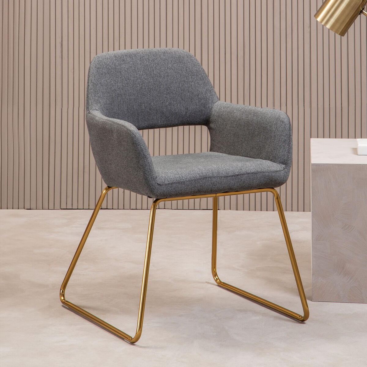 Stockholm Grey Fabric Dining Chair