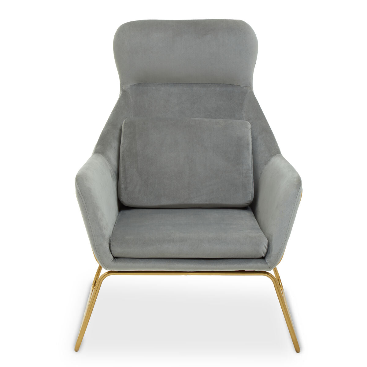 Stockholm Grey Velvet High Back Armchair