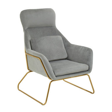 Stockholm Grey Velvet High Back Armchair