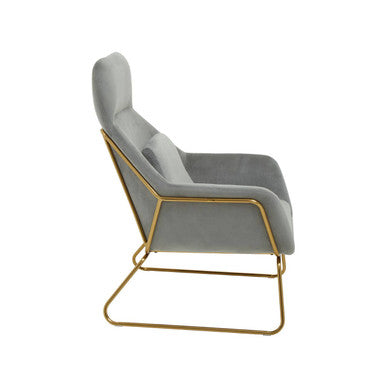 Stockholm Grey Velvet High Back Armchair