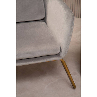 Stockholm Grey Velvet High Back Armchair
