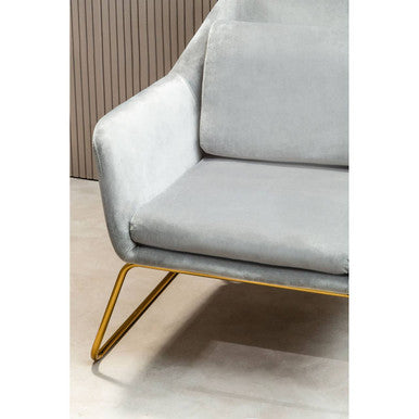 Stockholm Grey Velvet High Back Armchair