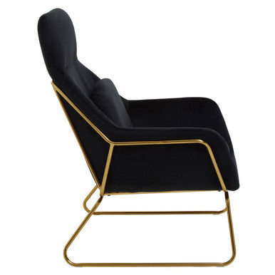 Stockholm Black Velvet High Back Armchair