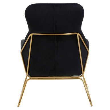 Stockholm Black Velvet High Back Armchair