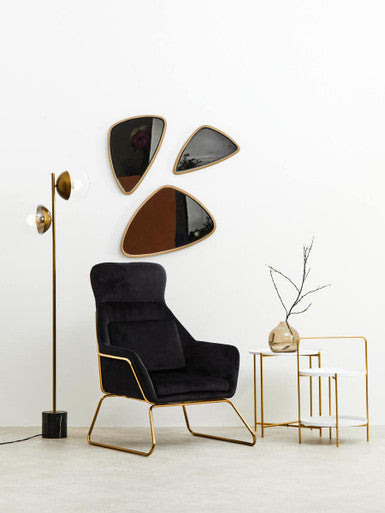 Stockholm Black Velvet High Back Armchair