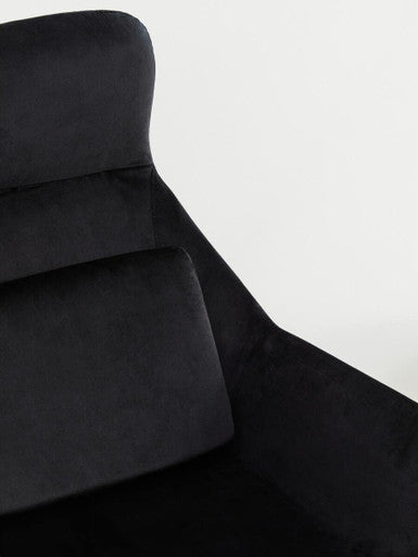 Stockholm Black Velvet High Back Armchair