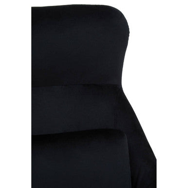 Stockholm Black Velvet High Back Armchair