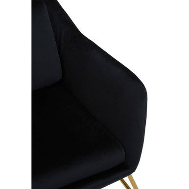 Stockholm Black Velvet High Back Armchair