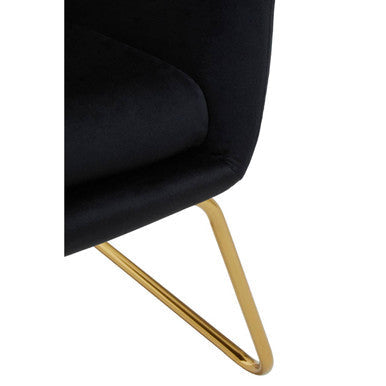 Stockholm Black Velvet High Back Armchair