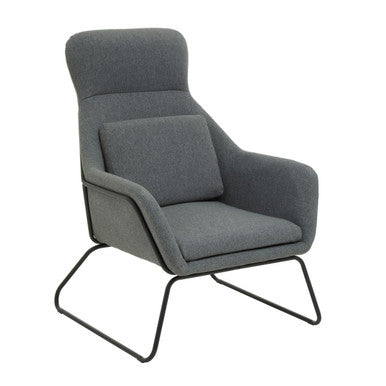 Stockholm Grey Fabric High Back Armchair