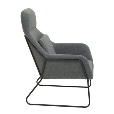 Stockholm Grey Fabric High Back Armchair