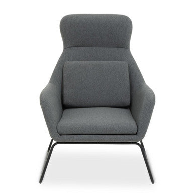 Stockholm Grey Fabric High Back Armchair