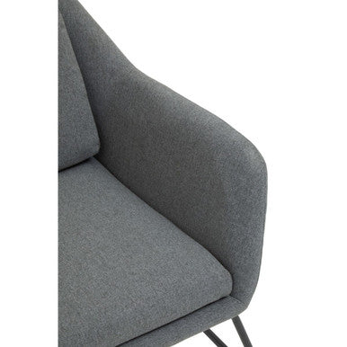 Stockholm Grey Fabric High Back Armchair