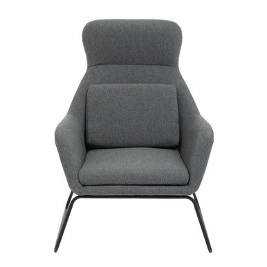 Stockholm Grey Fabric High Back Armchair