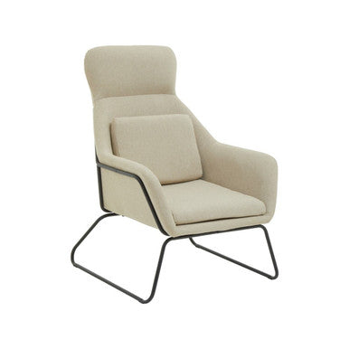 Stockholm Natural Fabric High Back Armchair