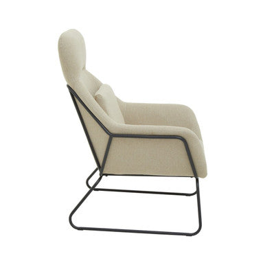 Stockholm Natural Fabric High Back Armchair