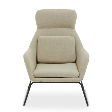 Stockholm Natural Fabric High Back Armchair