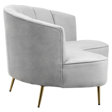 Hasna Grey Velvet 3 Seater Sofa