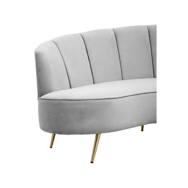 Hasna Grey Velvet 3 Seater Sofa