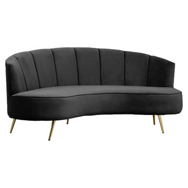 Hasna Black Velvet 3 Seater Sofa