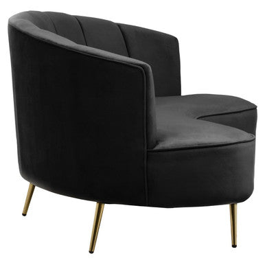 Hasna Black Velvet 3 Seater Sofa