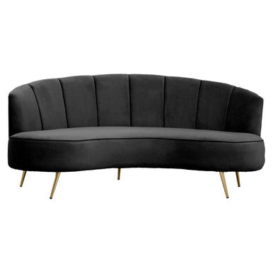 Hasna Black Velvet 3 Seater Sofa