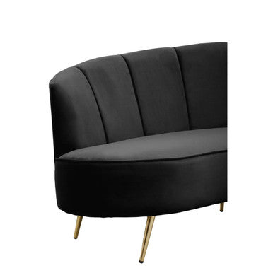 Hasna Black Velvet 3 Seater Sofa