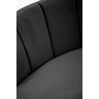 Hasna Black Velvet 3 Seater Sofa