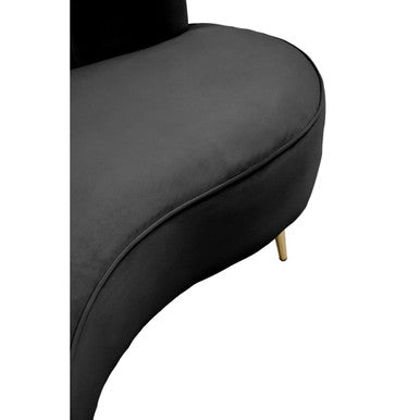 Hasna Black Velvet 3 Seater Sofa