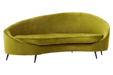 Hasina Olive Velvet 3 Seater Sofa